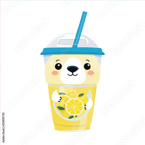 A plastic cold drink cup filled with lemon juice