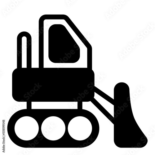 Bulldozer Glyph Icon