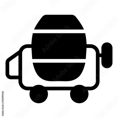 Concrete Mixer Glyph Icon