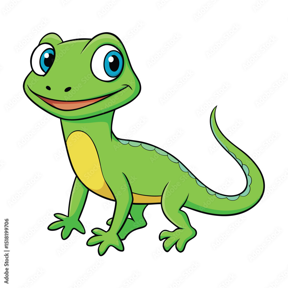 Fototapeta premium green iguana cartoon