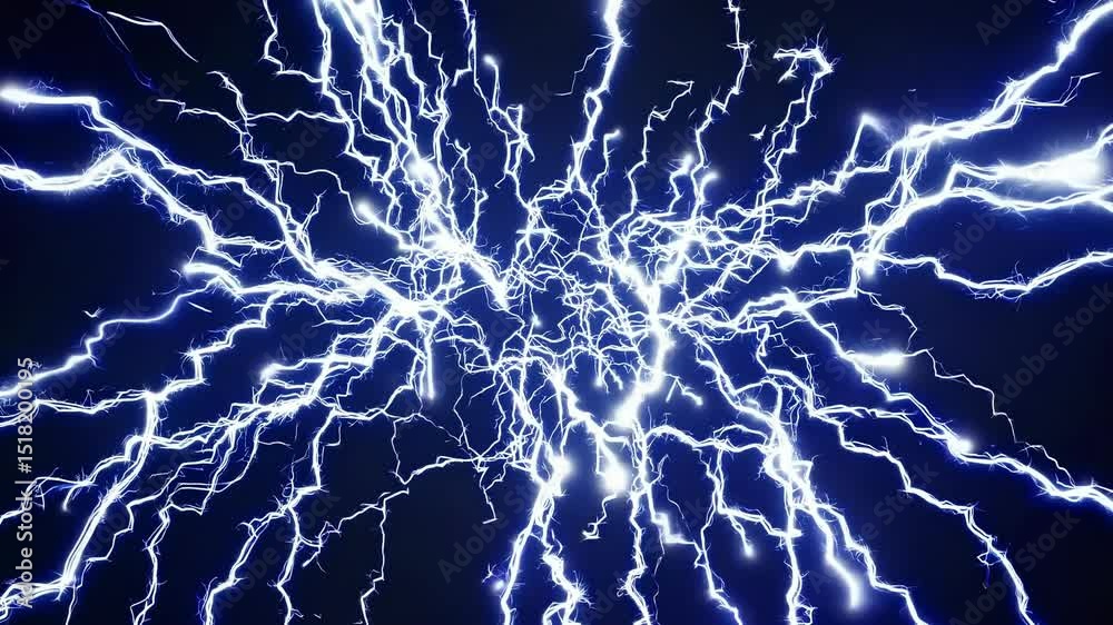 Electrical discharge branching intensely, glowing vivid arcs spreading rapidly against deep shadowy space, showcasing raw energy dynamics