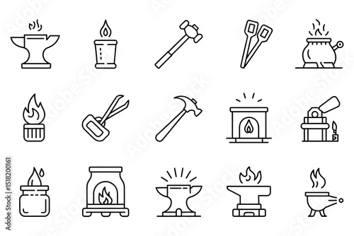 A versatile vector icon set for web design, featuring food, cooking, and kitchen symbols like coffee cups, restaurant signs, and black silhouettes of utensils