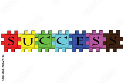 colored success logo on white background