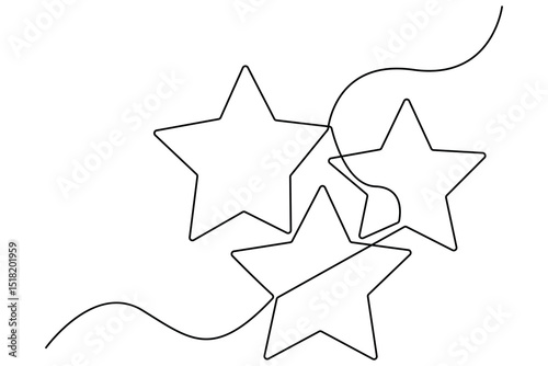 Star continuous one line drawing of vector illustration
