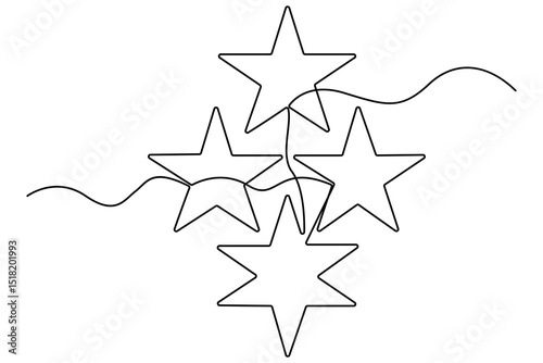 Star continuous one line drawing of vector illustration
