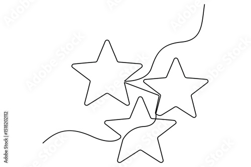 Star continuous one line drawing of vector illustration
