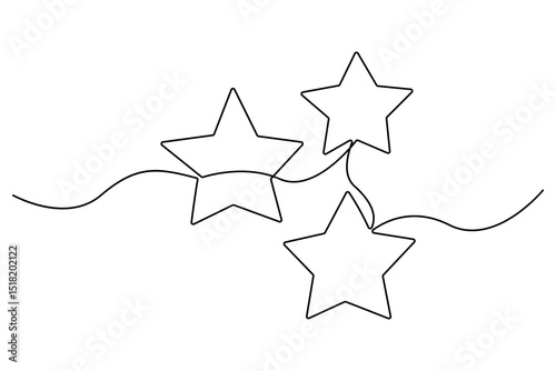 Star continuous one line drawing of vector illustration
