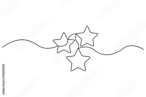 Star continuous one line drawing of vector illustration
