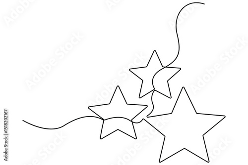 Star continuous one line drawing of vector illustration

