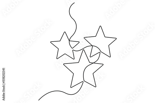Star continuous one line drawing of vector illustration

