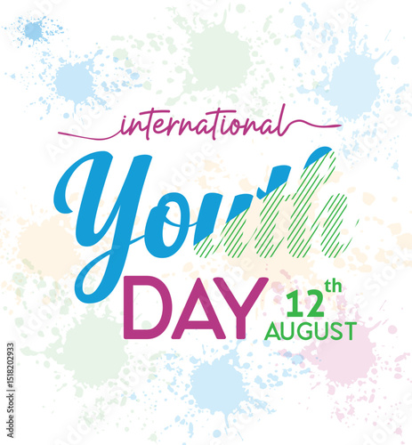 International Youth Day content, poster, t-shirt, social media post , banner, 12 august , Youth Day, ideal for use in posters, t-shirts, and social media posts, background.