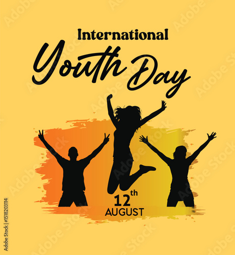 International Youth Day content, poster, t-shirt, social media post , banner, 12 august , Youth Day, ideal for use in posters, t-shirts, and social media posts, background.