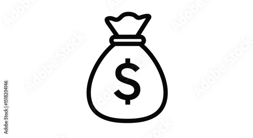 Money bags with dollar sign isolated on white background, financial concept