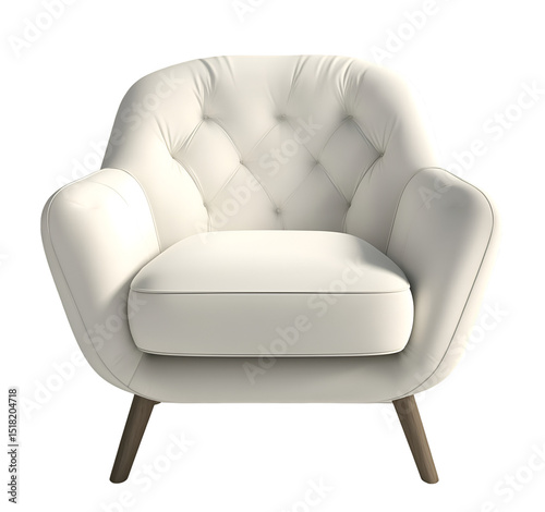 Chair with a soft cushion isolated on a white background