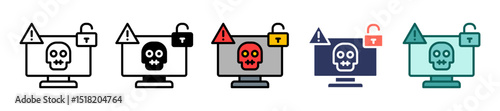 Cyber Attack multiple icon