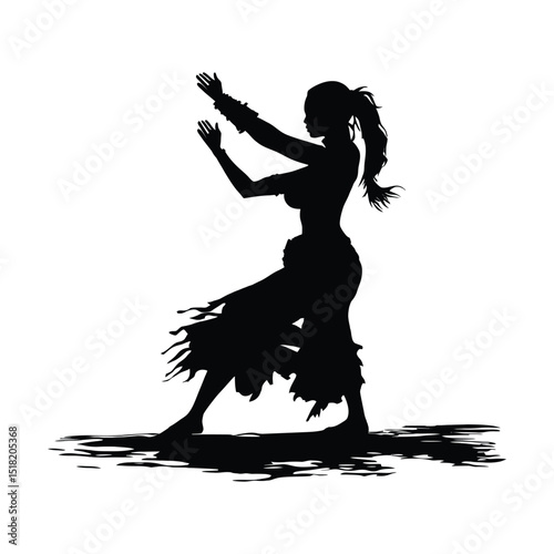 African tribal dance isolated vector silhouette