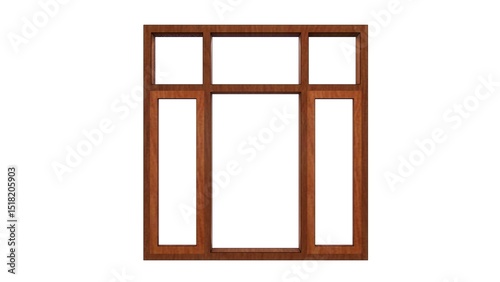 Wooden framed window with multiple panes