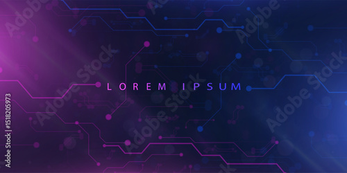 Digital background with abstract scheme, symbolizes digital network and AI. Used for technological interfaces, presentations, blockchain design.