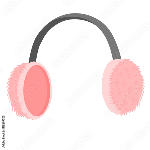 Pink earmuffs illustration