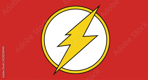 The flash logo featuring a yellow lightning bolt inside a white circle on a red background