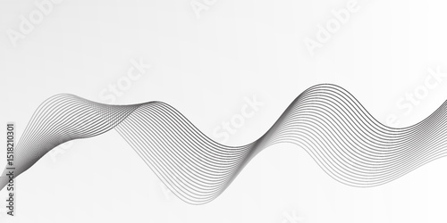 Abstract vector background with black wavy lines. EPS10
