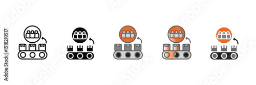Pull System Icon Set Multiple Style Collection
