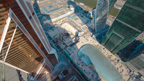 Canvas Print Panoramic aerial view of the buildings from the rooftop of Moscow International