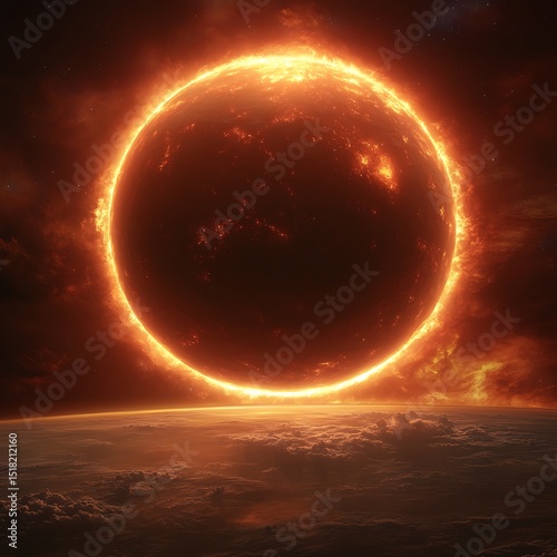Fiery solar eclipse