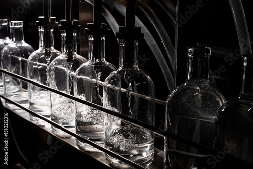 Fabrica de destilado, llenado de botella en maquina semiautomática, procesos de fanricación de tequila, mezcal y sotol.