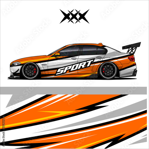 Sport Car with Racing Stripes