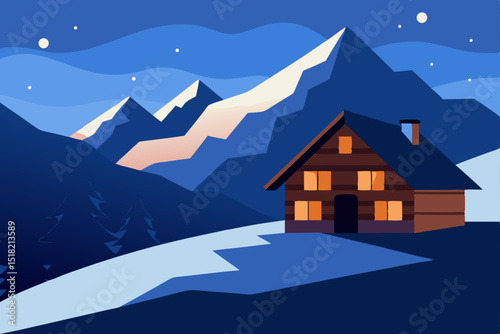 winter landscape with house