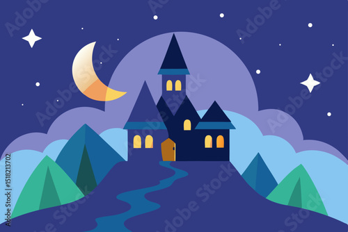 castle in the moonlight