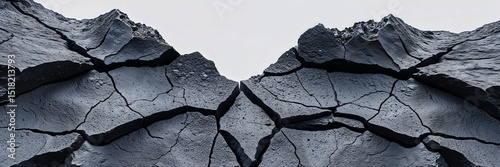 High-Detail Close-Up of Dry Lava Rock Surface with Cracks