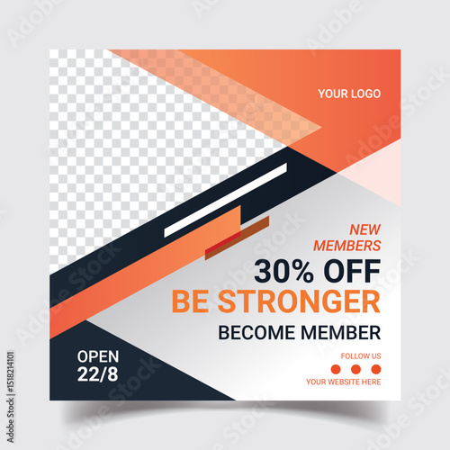 Discount Offer Social Media Post Template with Geometric Shapes