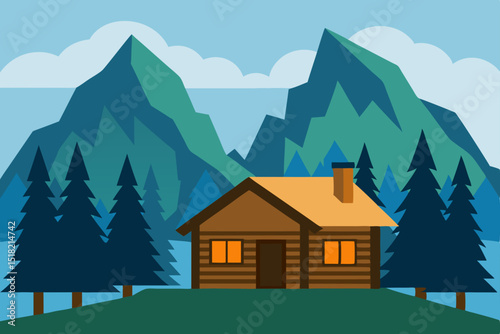 winter landscape with house