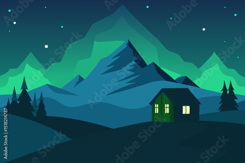 winter landscape with house