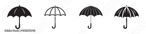 vector illustration of a silhouette of a umbrella