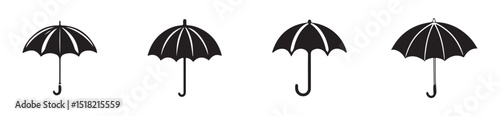 vector illustration of a silhouette of a umbrella