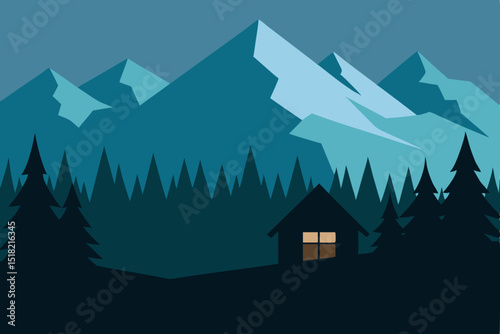 winter landscape with house
