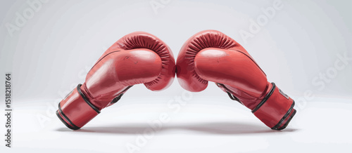Pair of Red Boxing Gloves Facing Each Other