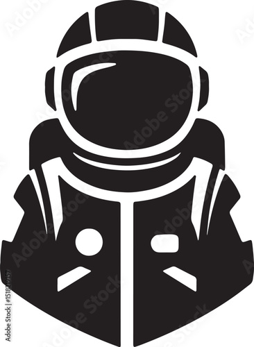 Astronaut Icon Space Exploration, Cosmos, Galaxy, Universe, Starry Night,  Cosmonaut, Stellar, Celestial, Galactic,  Astral,  Black and White Silhouette
