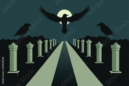 raven on the road background
