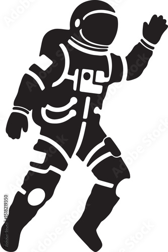 Astronaut in Space A Silhouette Illustration of a Space Explorer