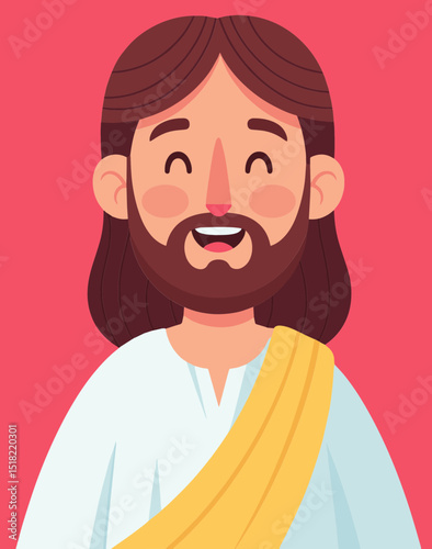 Summer Bible School Profile Frame with Jesus Character