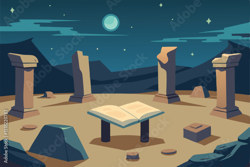 night scene with moon background