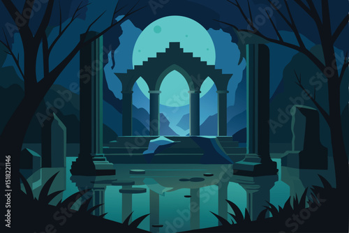 halloween night scene
