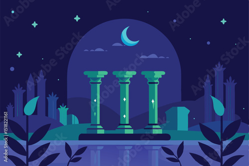 moon and mosque