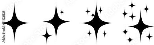 Elegant star sparkle vector set for enhancing design elements with a magical, luminous, and celestial touch.