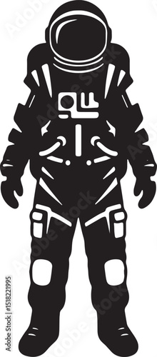 Astronaut in Space Suit Vector Illustration of a Cosmonaut