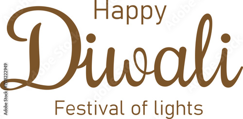 Happy Diwali lettering festival of lights